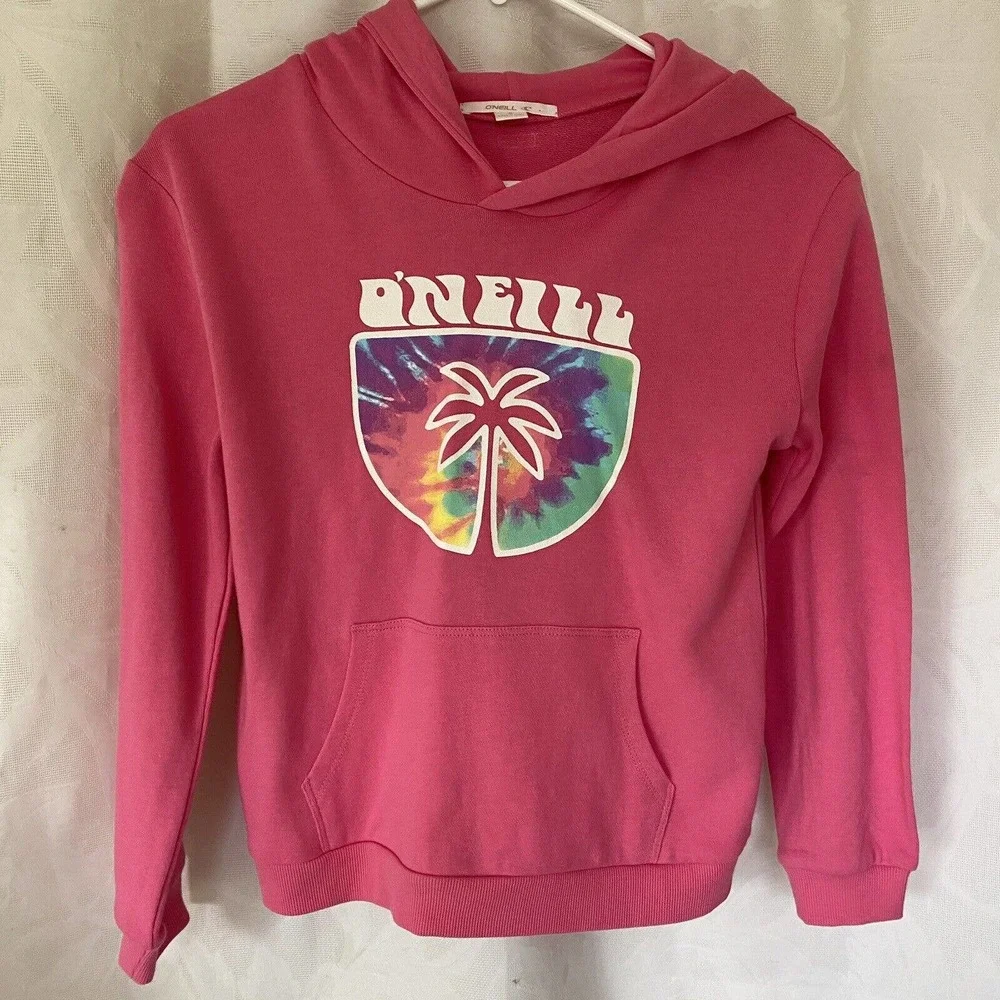 NWOT O'Neill Girl's Fallon Fleece Pink Hoodie Sweatshirt Pullover Long S…